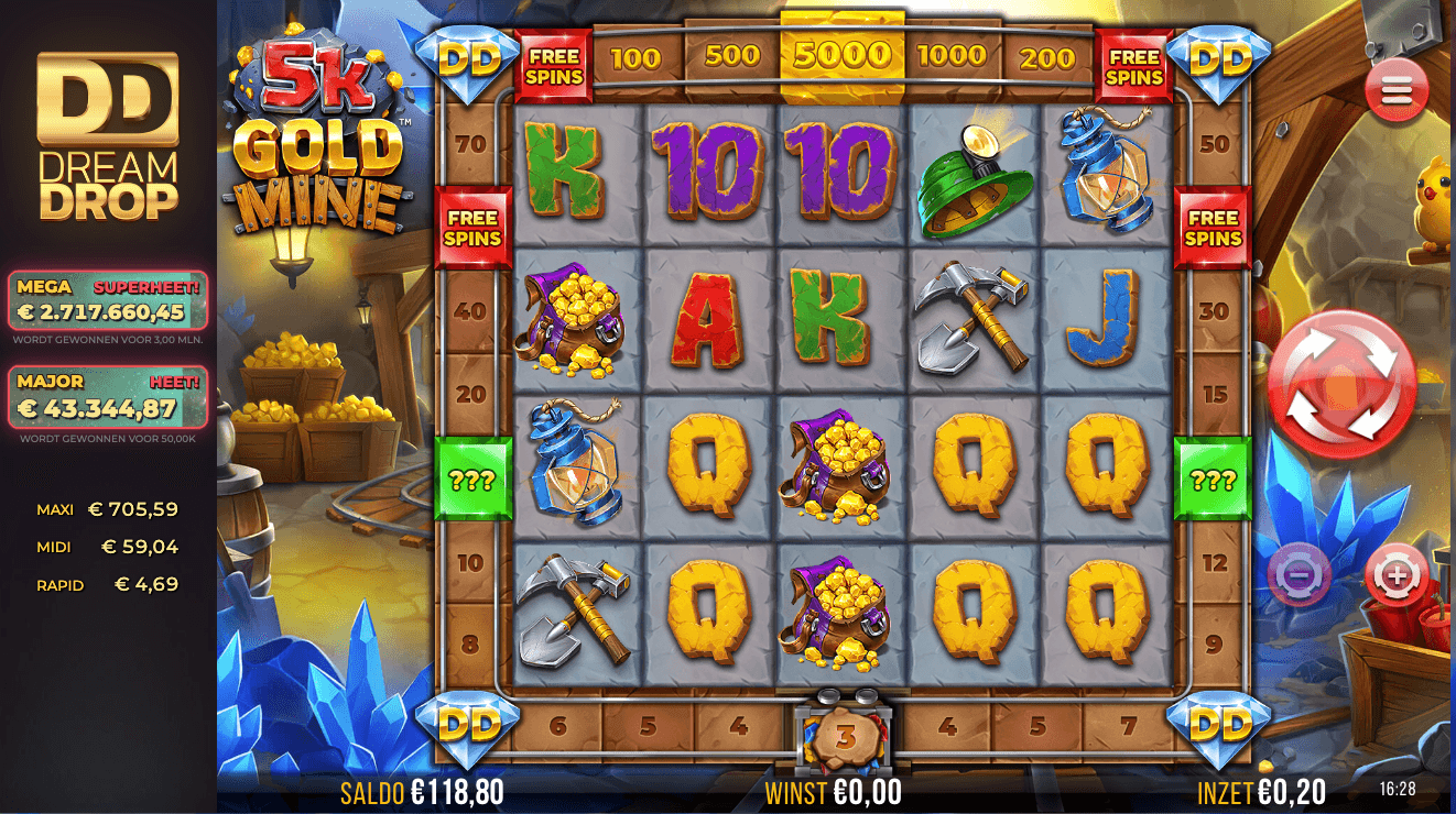 5K Gold Mine Dream Drop slot | Play at Kansino