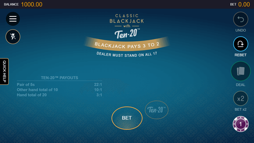 Classic Blackjack with Ten-20