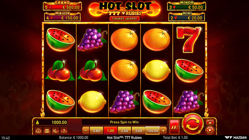 Hot Slot 777 Rubies - Gameplay Image